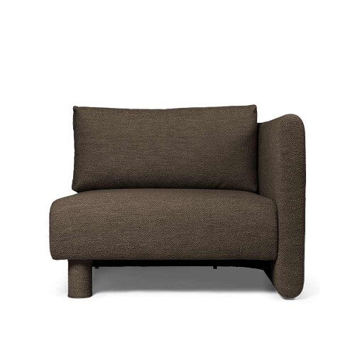 Sofa Dase Armlehne rechts Soft Bouclé dunkelbraun