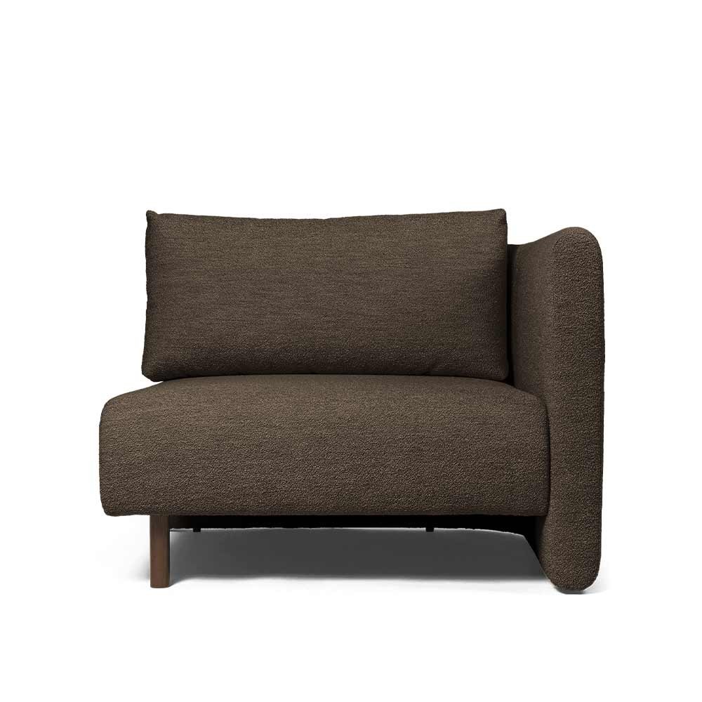 Sofa Dase Rechte Armleuning Zacht Bouclé donkerbruin