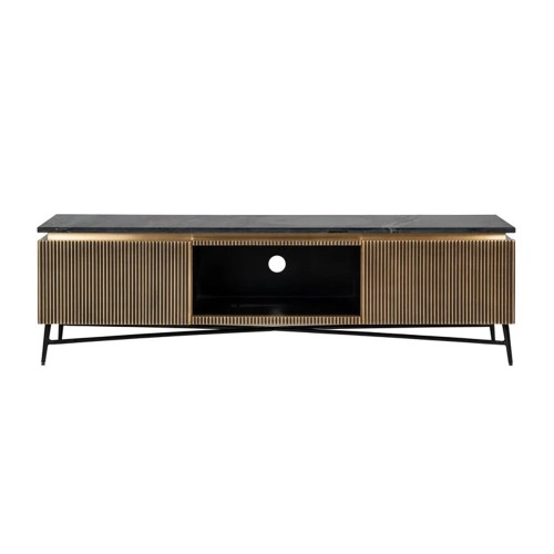 Soporte de TV dorado de 2 puertas Ironville