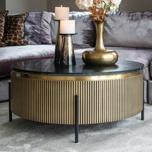 Mesa de centro Ironville 90Ø (Oro)