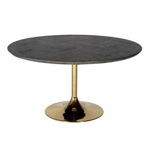 Mesa de comedor Blackbone gold 140Ø (negro rústico)
