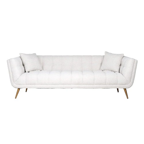Huxley Krullend Wit / Goud Geborsteld Sofa