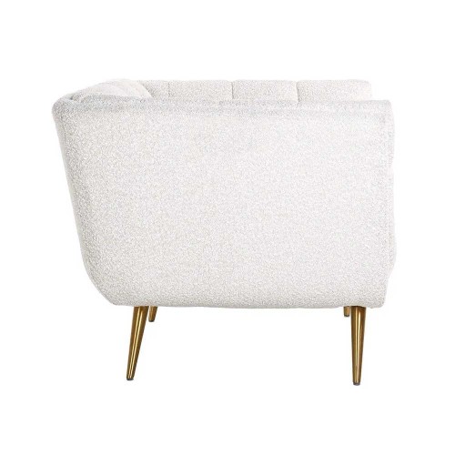 Fauteuil Huxley Blanc Bouclé / Or Brossé