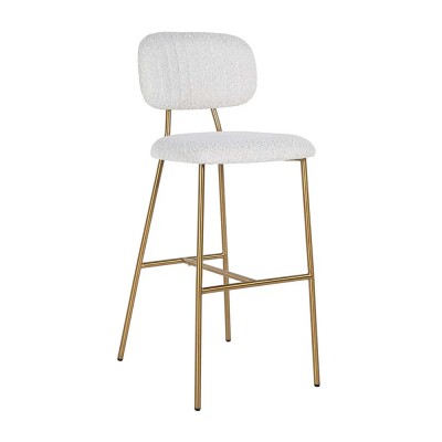 Tabouret Xenia bouclé blanc / or brossé Richmond Interiors