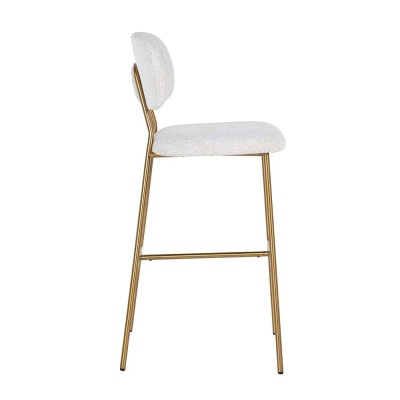 Xenia curly stool white / brushed gold 2