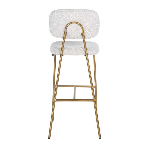 Tabouret Xenia bouclé blanc / or brossé