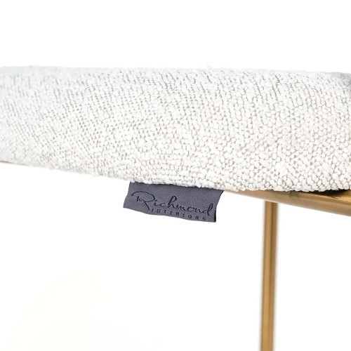 Xenia curly stool white / brushed gold
