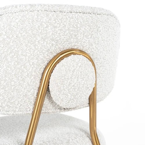 Xenia curly stool white / brushed gold
