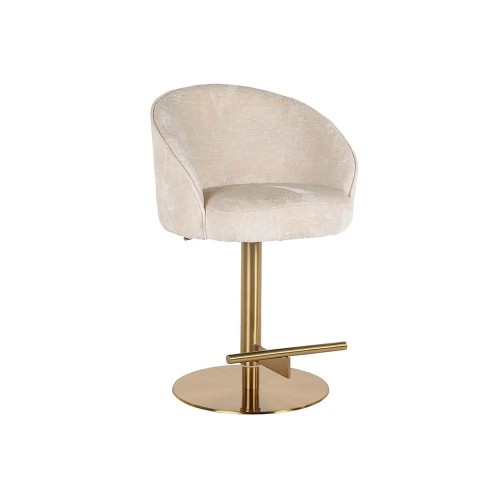 Zabi white chenille swivel stool