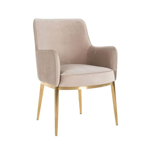 Breeze chair khaki velvet / brushed gold