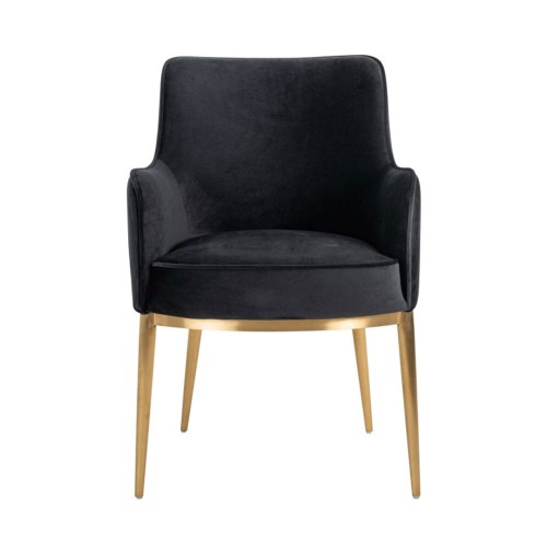 Breeze chair velvet anthracite/brushed gold