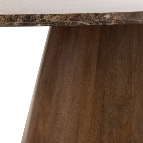 Tavolo da pranzo ovale in marmo/legno di mango