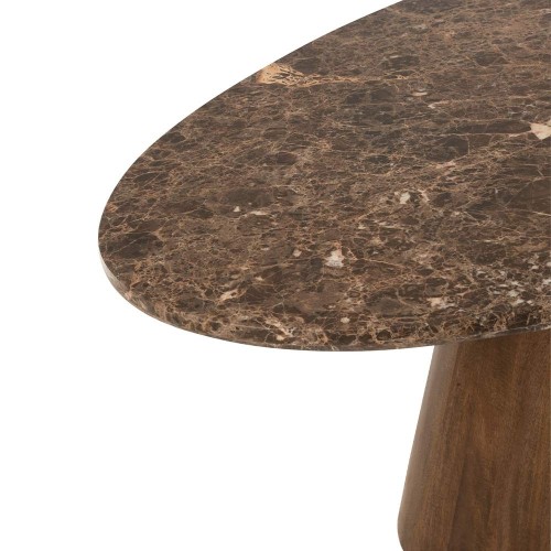 Table à manger ovale marbre/bois de manguier