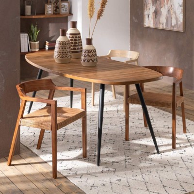 Sedia Emma in teak marrone J-Line