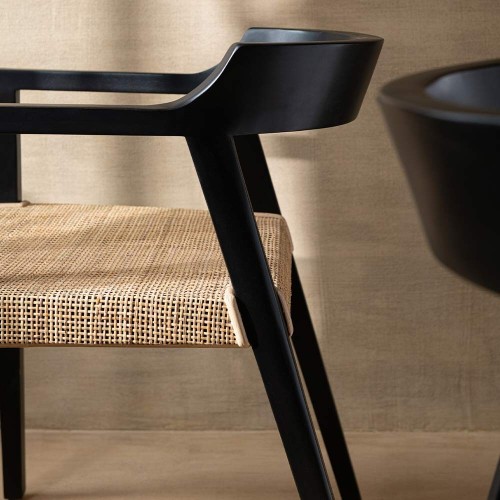 Chaise Emma Teck noir/marron