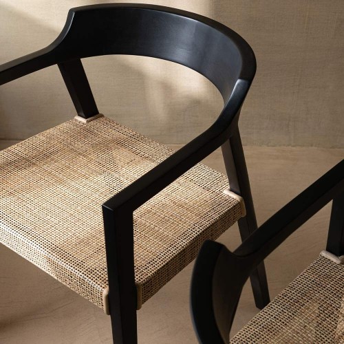 Sedia Emma in teak nero/marrone