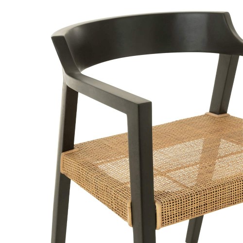 Silla Emma de teca negra/marrón