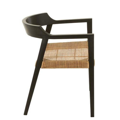 Emma zwart/bruin teak stoel