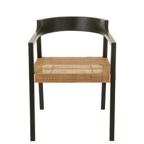 Chaise Emma Teck noir/marron