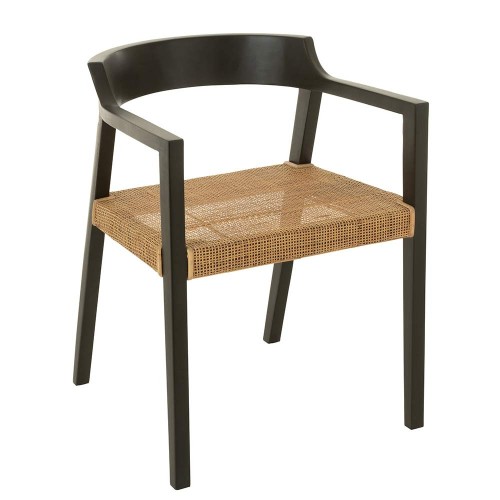 Chaise Emma Teck noir/marron