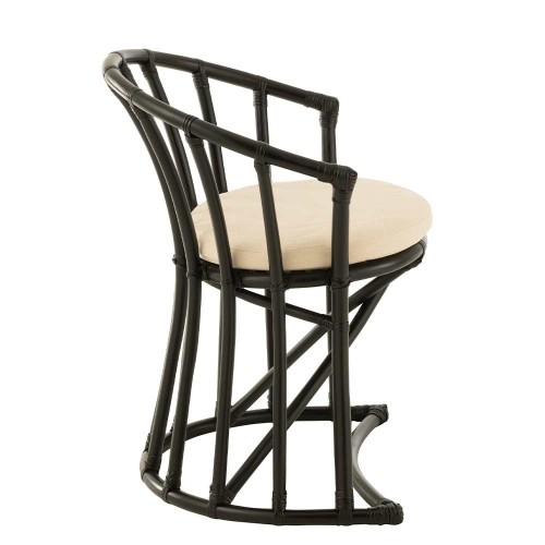 Rattan/textile chair - black