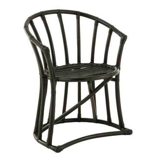 Silla de ratán/textil - negra
