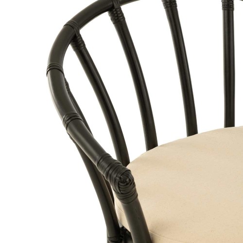 Silla de ratán/textil - negra