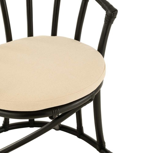 Chaise Rotin/textile - noir