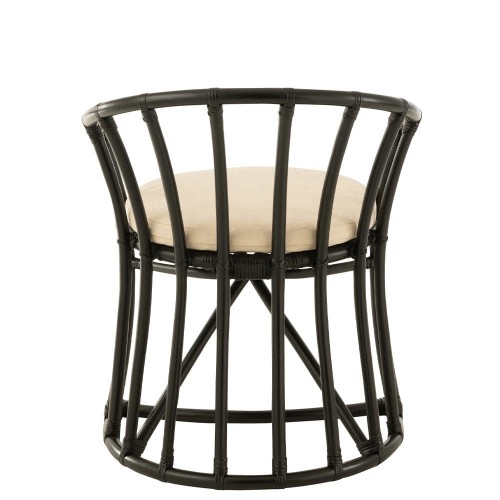 Stuhl Rattan/Textil - schwarz