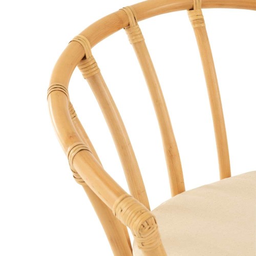 Rotan/textiel stoel - naturel