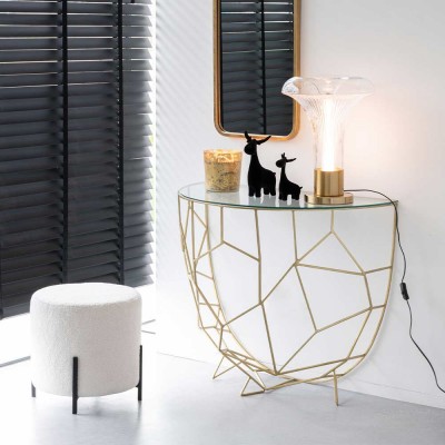 Moza console van metaal/goud glas J-Line