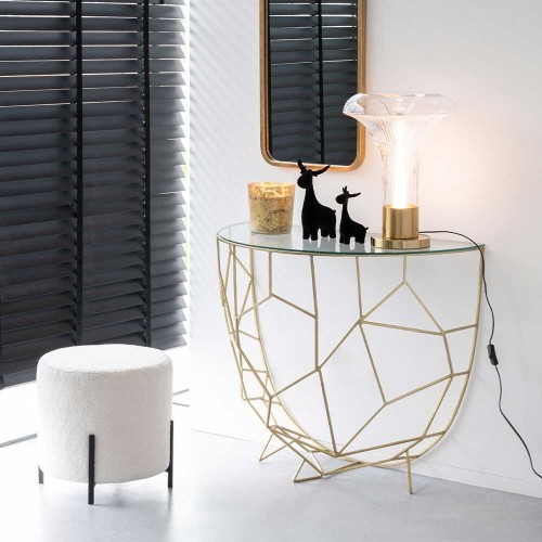 Moza console van metaal/goud glas