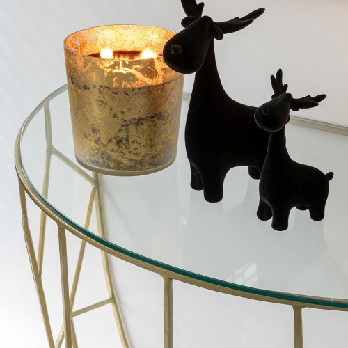 Moza console van metaal/goud glas