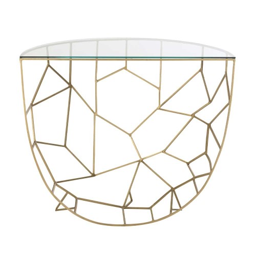 Moza metal/golden glass console