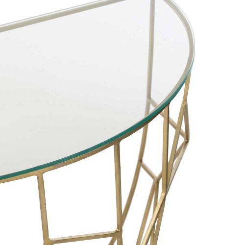 Moza metal/golden glass console