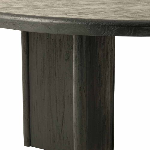 Ronde teak tafel - zwart