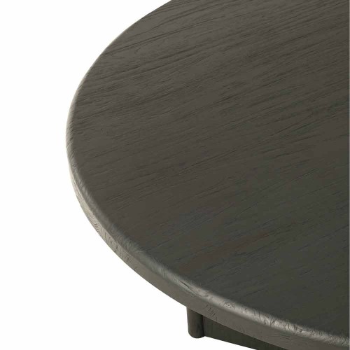 Round teak table - black