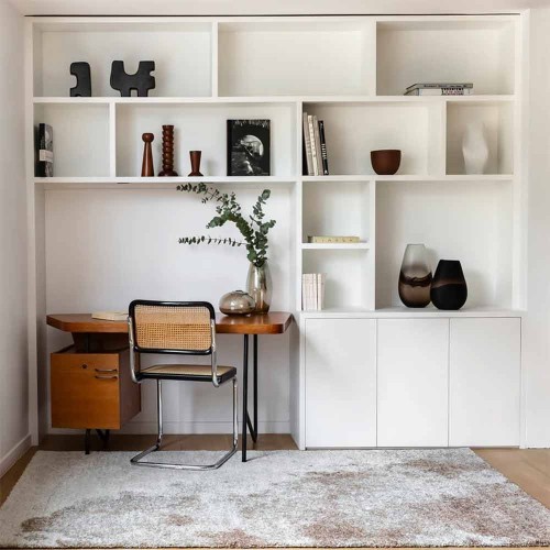 Ockerfarbener Teppich Ecume