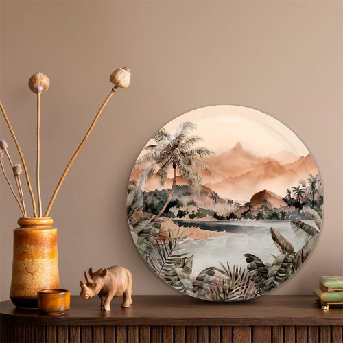 Rond houten dienblad Bango