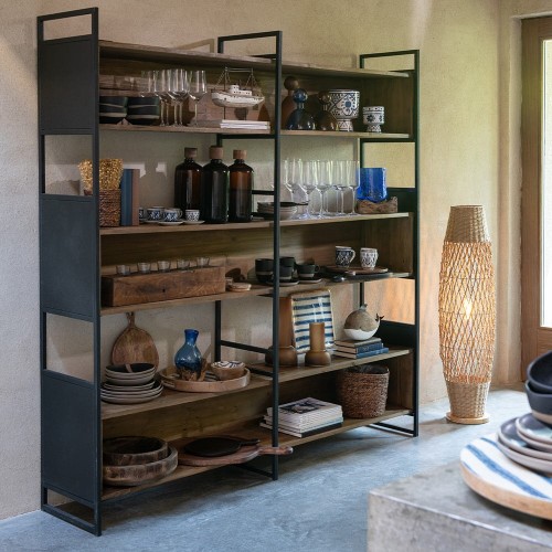 Estante de madera/metal reciclado L