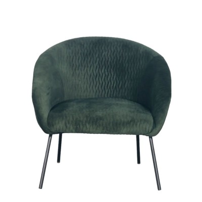 Fauteuil Marco en velours vert bouteille Moodntone