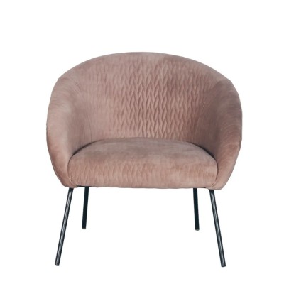 Fauteuil Marco in lichtbruin fluweel Moodntone