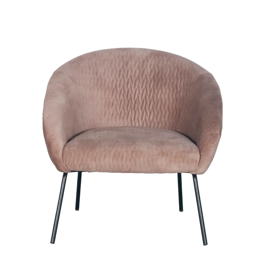 Fauteuil Marco en velours marron clair