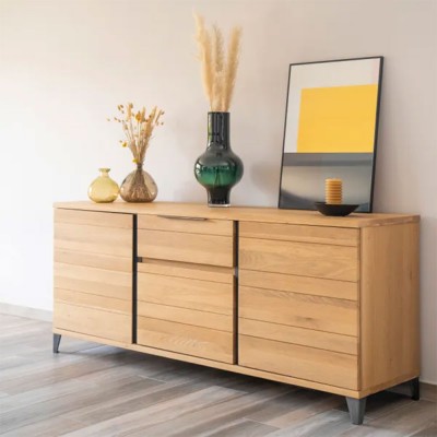 Manhattan 3-door base unit, 1 solid oak drawer Moodntone