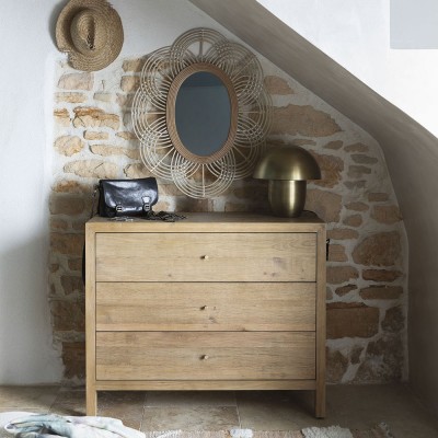 MARCELLE chest of drawers in light oak Blanc d Ivoire