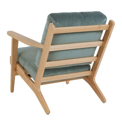 Sessel JULES aus Samt - Seladonblau