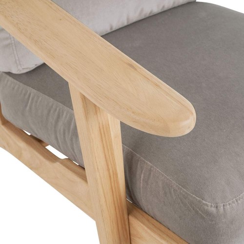 Fauteuil JULES en velours - Gris perle