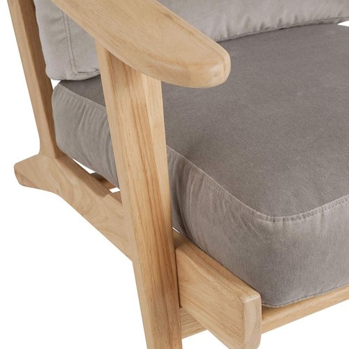 Fauteuil JULES en velours - Gris perle