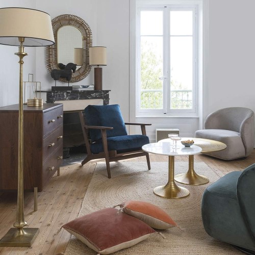 JULES fluwelen fauteuil - Middernachtblauw