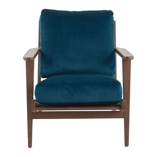 Fauteuil JULES en velours - Bleu nuit